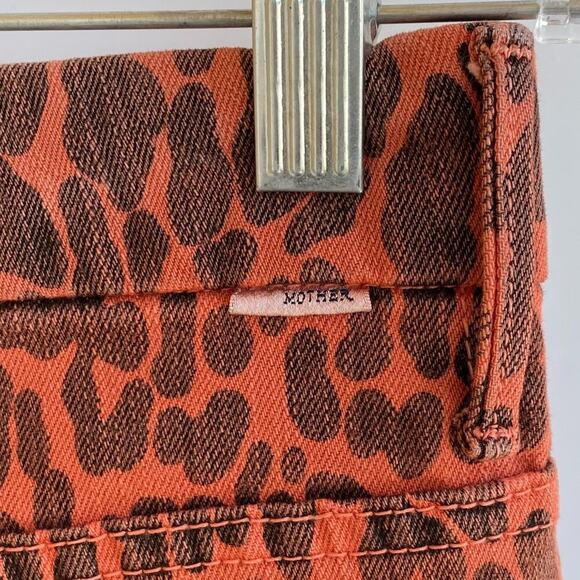 MOTHER Looker Ankle Fray Animal Attraction Leopard Print Skinny Jeans Pants 28 - Picture 7 of 10